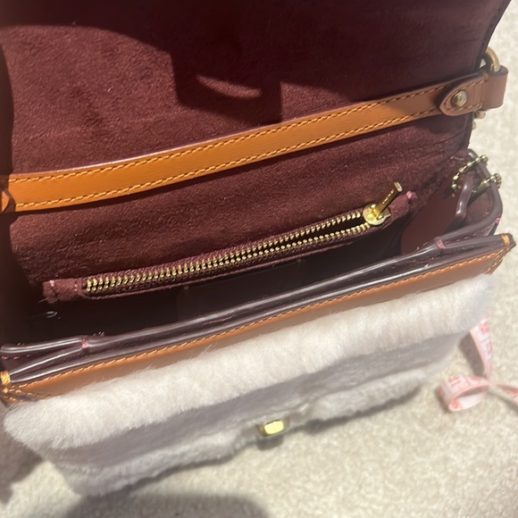 Coach pink fur bag purse cross shoulder - Picture 6 of 11